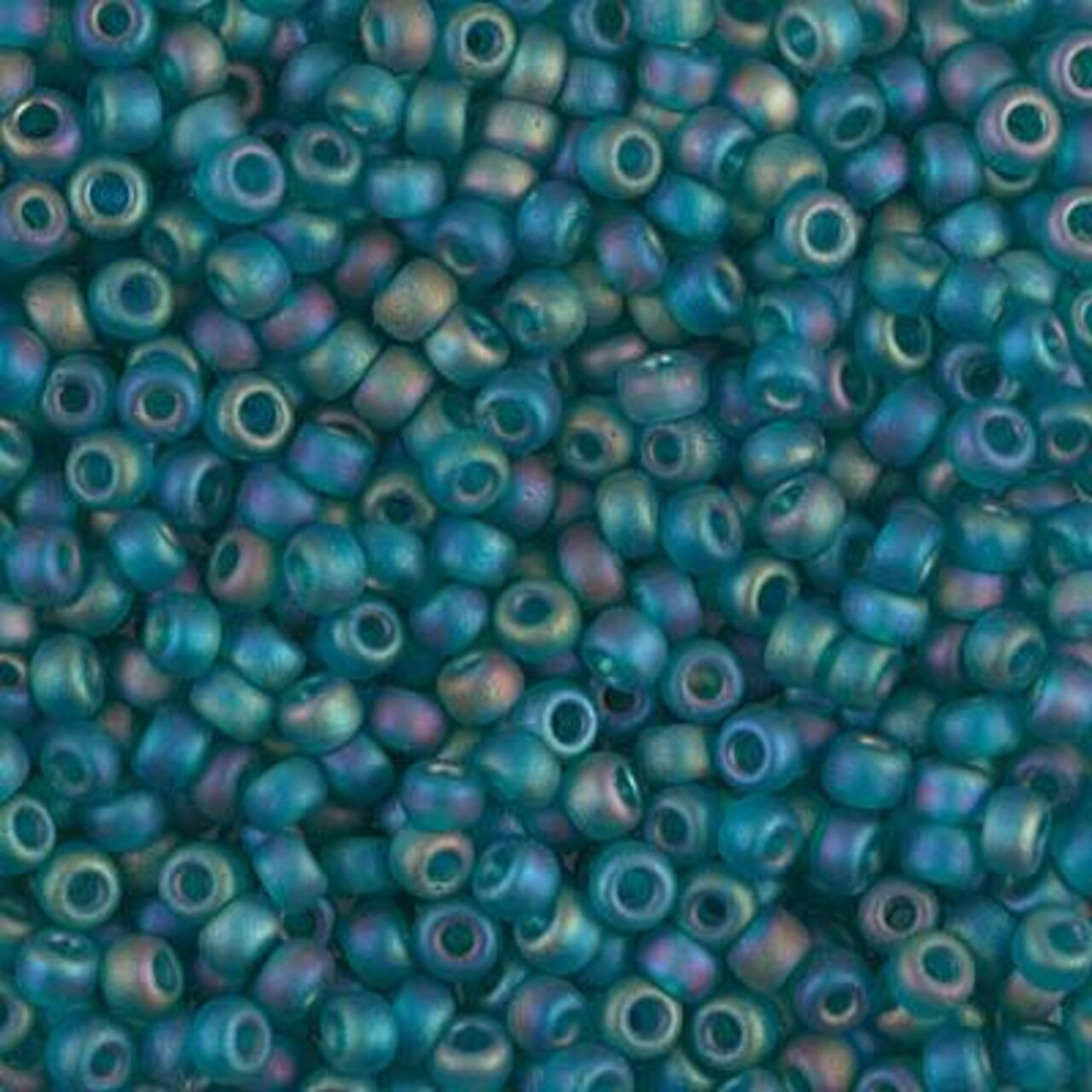 Miyuki 8 Round Seed Bead, 8-2405FR, Matte Transparent Teal AB, 10 grams